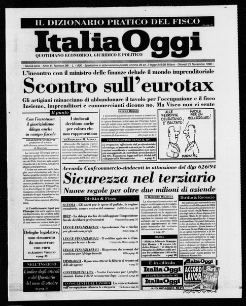 Italia oggi : quotidiano di economia finanza e politica